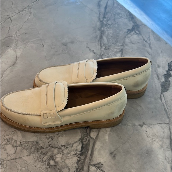 Golden Goose Off-White Leather Loafers - Picture 1 of 6
